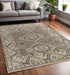 8' X 10' Ivory Gray And Brown Wool Geometric Hand Knotted Area Rug With Fringe