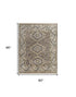 8' X 10' Ivory Gray And Brown Wool Geometric Hand Knotted Area Rug With Fringe