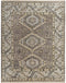 8' X 10' Ivory Gray And Brown Wool Geometric Hand Knotted Area Rug With Fringe