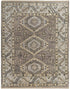 8' X 10' Ivory Gray And Brown Wool Geometric Hand Knotted Area Rug With Fringe