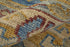 9' X 12' Blue Red and Yellow Wool Geometric Hand Knotted Area Rug With Fringe