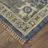 8' X 10' Blue and Gray Wool Floral Hand Knotted Area Rug With Fringe