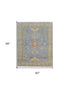 9' X 12' Blue Green And Yellow Geometric Hand Knotted Area Rug With Fringe