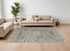 8' X 10' Gray Blue and Taupe Wool Geometric Hand Knotted Area Rug With Fringe