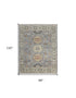 8' X 10' Gray Blue and Taupe Wool Geometric Hand Knotted Area Rug With Fringe