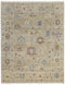 9' X 12' Tan Brown and Blue Wool Floral Hand Knotted Area Rug With Fringe