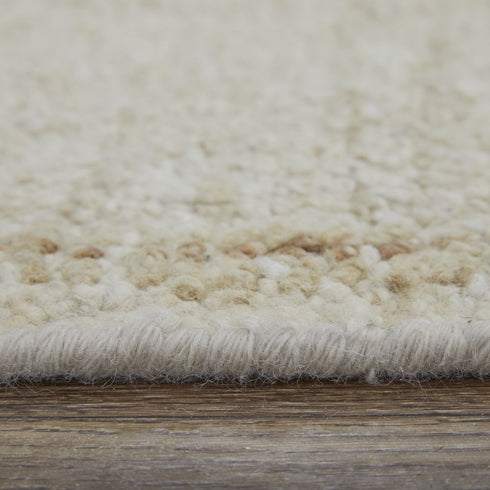 8' X 12' Ivory Tan and Gray Wool Floral Hand Knotted Area Rug
