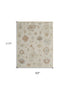 8' X 12' Ivory Tan and Gray Wool Floral Hand Knotted Area Rug