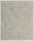 8' X 12' Gray and Brown Wool Floral Hand Knotted Area Rug