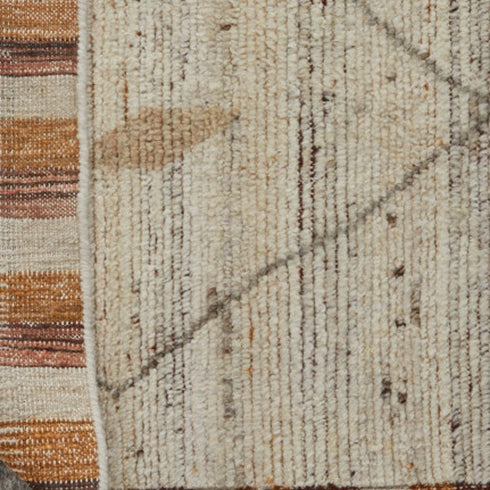 8' X 10' Ivory And Tan Wool Moroccan Hand Knotted Area Rug