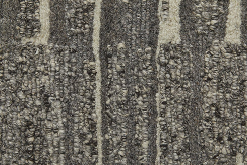 8' X 12' Gray Ivory and Taupe Abstract Hand Woven Area Rug