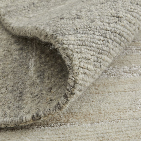 9' X 13' Gray and Ivory Ombre Hand Woven Area Rug
