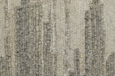 9' X 13' Gray and Ivory Ombre Hand Woven Area Rug