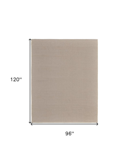 8' X 10' Ivory and Tan Hand Woven Area Rug