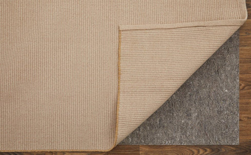 8' X 10' Ivory and Tan Hand Woven Area Rug