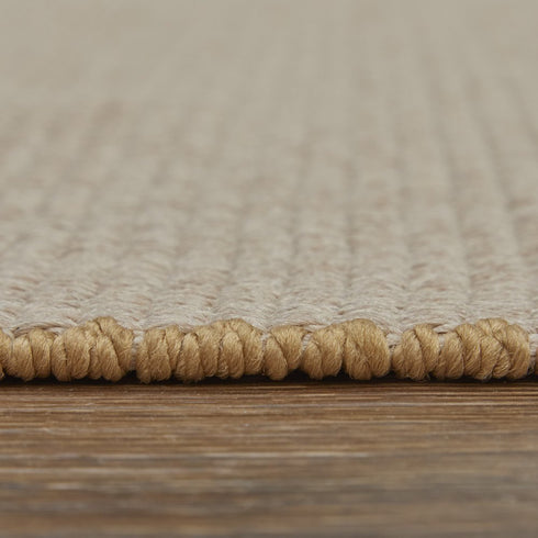 8' X 10' Ivory and Tan Hand Woven Area Rug