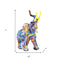 7" Blue Yellow And Pink Resin Elephant Tabletop Sculpture
