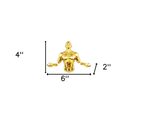 6" X 4" Gold Resin Bursting Man Hanging Dimensional Sculpture