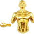 6" X 4" Gold Resin Bursting Man Hanging Dimensional Sculpture
