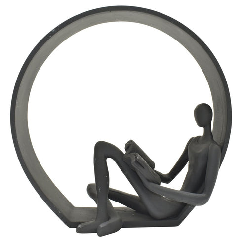 7" Black Resin Man Tabletop Sculpture
