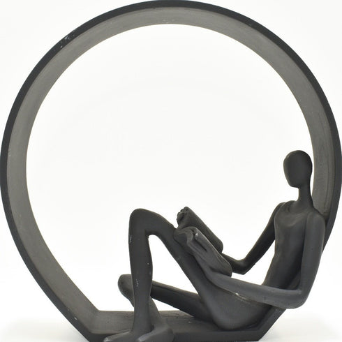 7" Black Resin Man Tabletop Sculpture