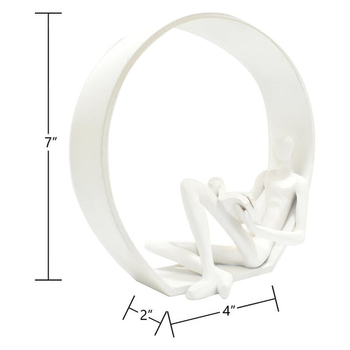 7" White Resin Man Tabletop Sculpture