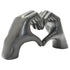 4" Black Resin Heart Hands Tabletop Sculpture