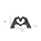 4" Black Resin Heart Hands Tabletop Sculpture