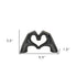 4" Black Resin Heart Hands Tabletop Sculpture