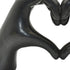 4" Black Resin Heart Hands Tabletop Sculpture