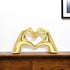 4" Gold Resin Heart Hands Tabletop Sculpture