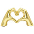 4" Gold Resin Heart Hands Tabletop Sculpture