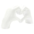 4" White Resin Heart Hands Tabletop Sculpture