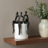 Set of Three Black Resin People Tabletop Sculpture