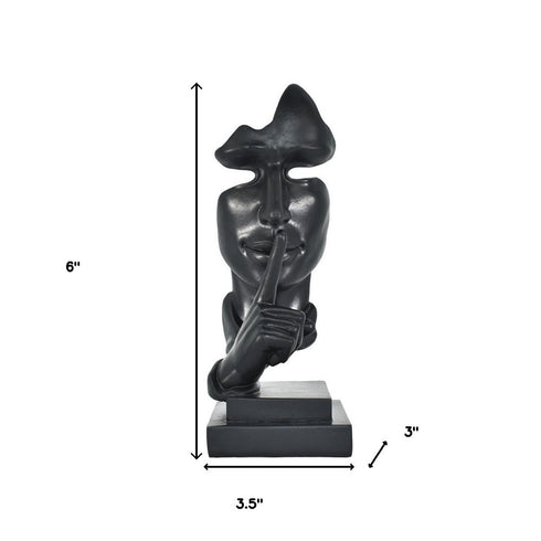 6" Black Resin Tabletop Sculpture