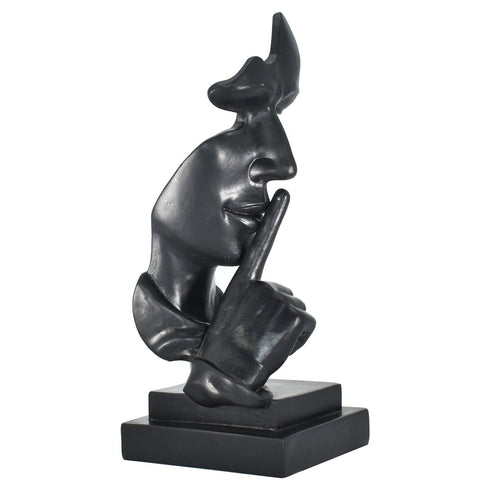 6" Black Resin Tabletop Sculpture
