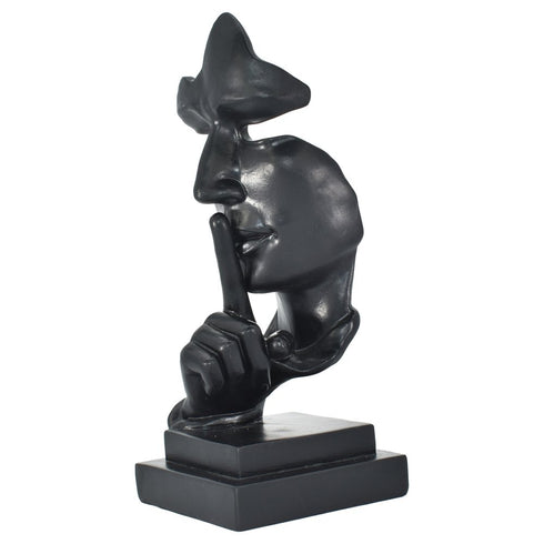 6" Black Resin Tabletop Sculpture
