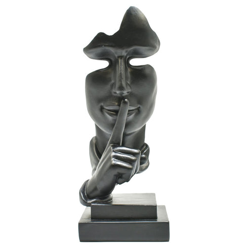 6" Black Resin Tabletop Sculpture