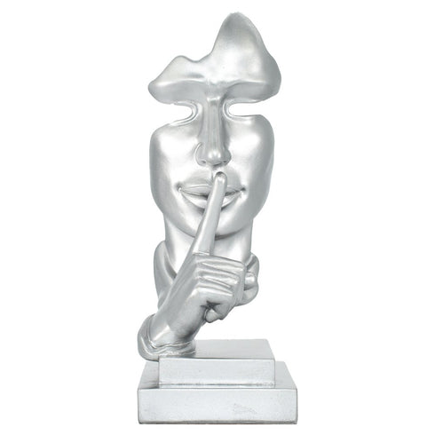6" Silver Resin Tabletop Sculpture