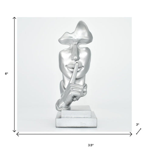 6" Silver Resin Tabletop Sculpture