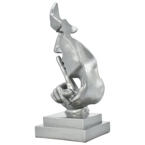 6" Silver Resin Tabletop Sculpture