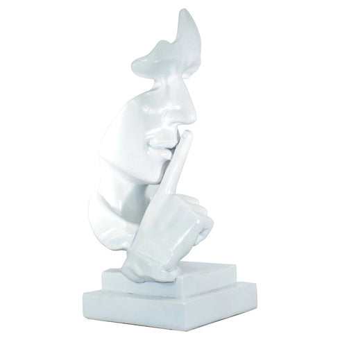 5" White Resin Tabletop Sculpture
