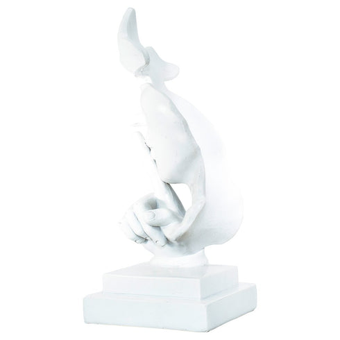 5" White Resin Tabletop Sculpture