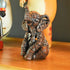 Set of Eight Brown White And Black Resin Wilderness Tabletop Sculpture