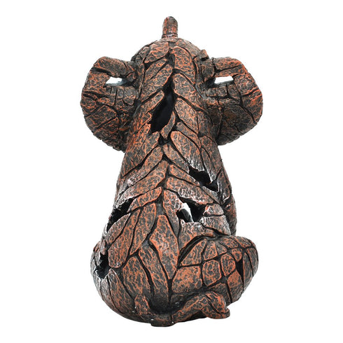 6" Brown And White Resin Elephant Tabletop Sculpture