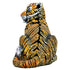 5" Orange White And Black Resin Tiger Tabletop Sculpture