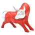 5" Red And Silver Resin Bull Tabletop Sculpture