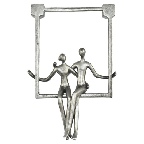 7" Pewter Resin People Tabletop Sculpture