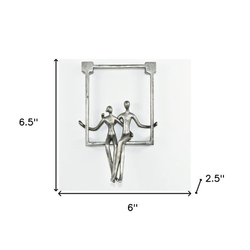 7" Pewter Resin People Tabletop Sculpture