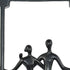 Set of Three Black Resin People Tabletop Sculpture